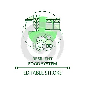 Resilient food system icon heatflation concept