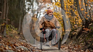 Resilient resolve capturing the courage of a wheelchair user overcoming adversity photo