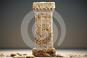 Resilient Stone pillar middle eastern in desert. Generate ai