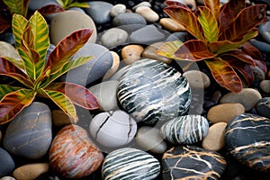 Resilient Stones outdoor natural plants. Generate Ai