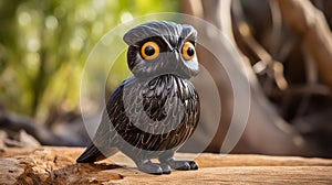 Resin Owl Look Bird Sculpture For Natural Home Decor