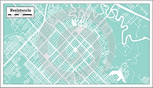 Resistencia Argentina City Map in Retro Style. Outline Map photo