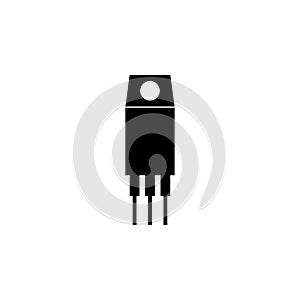 Resistor, Ceramic Electrolytic Capacitors, Fuse, Microcontroller, Transistor Flat Vector Icon