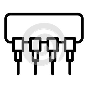 Resistor device icon, outline style