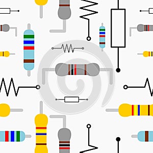 Resistor Symbol Seamless Pattern