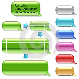 Resizable SMS chat template