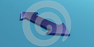 Flecha azul.  tridimensional icono escena renderizada basada en un modelo de computadora ilustraciones 