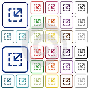 Resize element outlined flat color icons