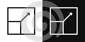 Resize icon set. upscale streamline screen vector button. scalable big size window sign. maximize or extend image icon. scale full