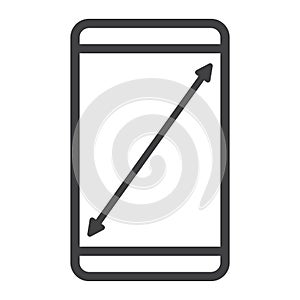 Resize mobile screen line icon, web and mobile