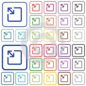 Resize object outlined flat color icons