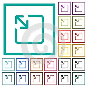 Resize object flat color icons with quadrant frames