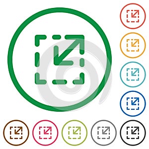 Resize tool outlined flat icons