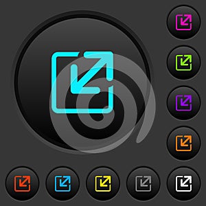 Resize window dark push buttons with color icons