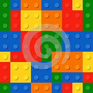 Resolution and quality seamless background from a colored plastic bricks.