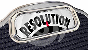 Resolution Word Scale New Year Commitment Lose Weight