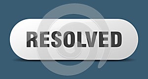 resolved button. sticker. banner. rounded glass sign