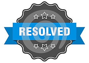 resolved label. resolved isolated seal. sticker. sign
