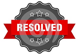 resolved label. resolved isolated seal. sticker. sign