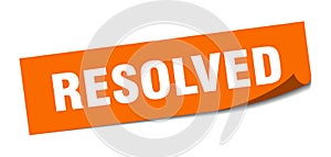 resolved sticker. square isolated label sign. peeler