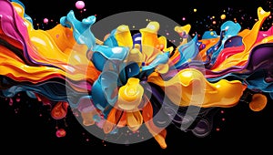 Resonance of Colors: Abstract Artwork Unfolding in Vibrant Fluidity Generative AI