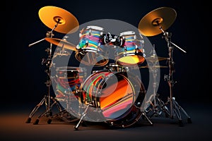 Resonant Music instrument drums. Generate Ai photo