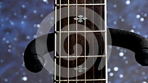 Resonator guitar with camera movement upwards