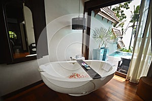 Resort bathroom spa tub