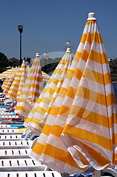 Resort beach umbrellas