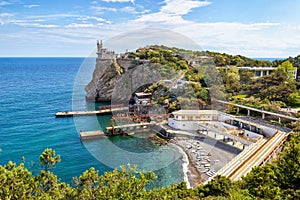 Resort and castle Swallow's Nest on rock in Crimea