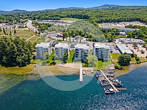 the resort on lake arrowwood is located in the middle of town,  in Lakeport New Hampshire.