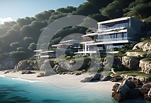 Resort located on a flat beach 50 meters from the sea. The terrain is flat, construction of 2-5-storey