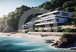 Resort located on a flat beach 50 meters from the sea. The terrain is flat, construction of 2-5-storey