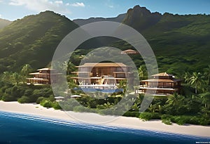 Resort located on a flat beach 50 meters from the sea. The terrain is flat, construction of 2-5-storey