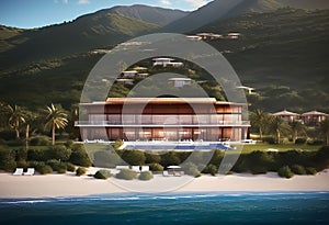 Resort located on a flat beach 50 meters from the sea. The terrain is flat, construction of 2-5-storey