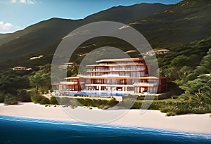 Resort located on a flat beach 50 meters from the sea. The terrain is flat, construction of 2-5-storey