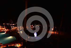 Resort at Night at the Antlantic Coast of Key West, Florida Keys