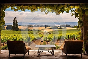 resort patio offering a splendid view of the vineyard