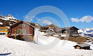 Resort and Restaurant Building with snow and ski area