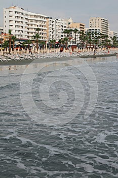 Resort on sea coast. Larnaca, Cyprus