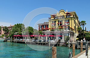 The resort of Sirmione Lake Garda bay