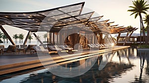 Resort sunroof made from solar panels. photo