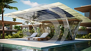 Resort sunroof made from solar panels. photo