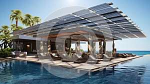 Resort sunroof made from solar panels. photo