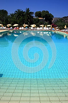 Resort swimming pool scene