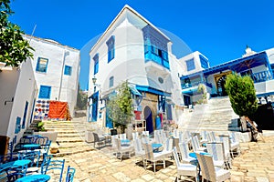 Resort town Sidi Bou Said. Tunisia, North Africa