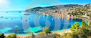 Resort town Villefranche sur Mer. French Riviera, Cote d`Azur, France