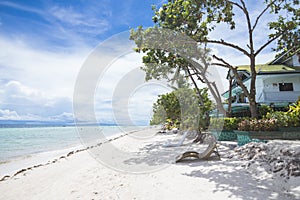 Resorts lining Dumaluan Beach in Panglao Island, Bohol, Philippines