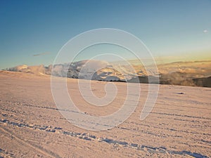 Resorts Ski Tracks Slope At Muntele Mic, Small Mountain