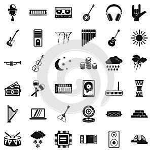 Resound icons set, simple style